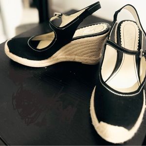 Franco Sarto NWOB espadrille wedge black closed toe size 8m Brand new never worn